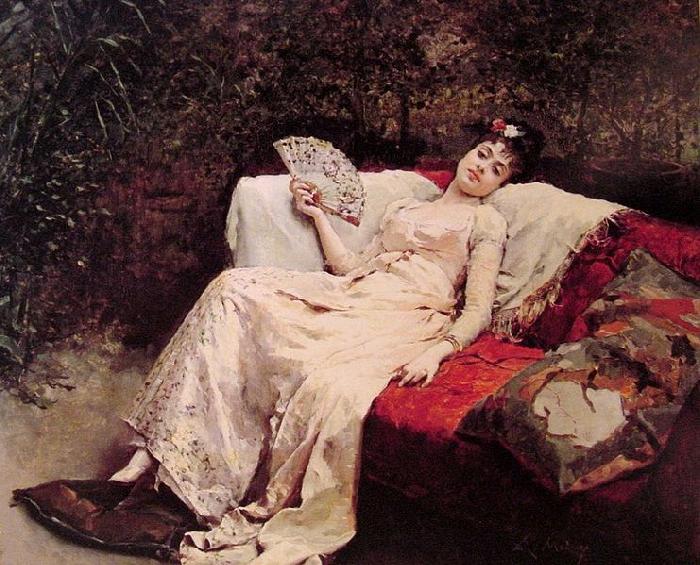 unknow artist Reclining Lady Sweden oil painting art